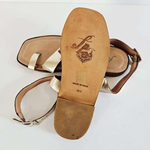 NWOB Free People Collection Romeo Square Toe Leather Wrap Sandal in Platino 36 - Picture 14 of 16